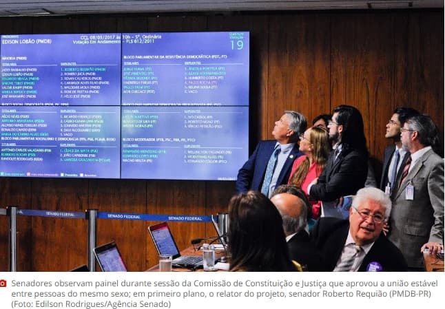 CCJ do Senado aprova união estável e casamento entre pessoas do mesmo sexo