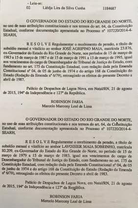 POLÊMICA: Regulamentação de pensão vitalícia de Lavoisier e José Agripino causa indignação