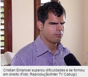Deficiente visual com paralisia cerebral se forma em direito em Natal, destaca reportagem