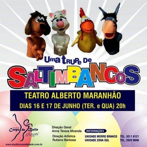 Espetáculo "Uma trupe de saltimbancos", do Studio Corpo de Baile, acontece dias 16 e 17 deste mês