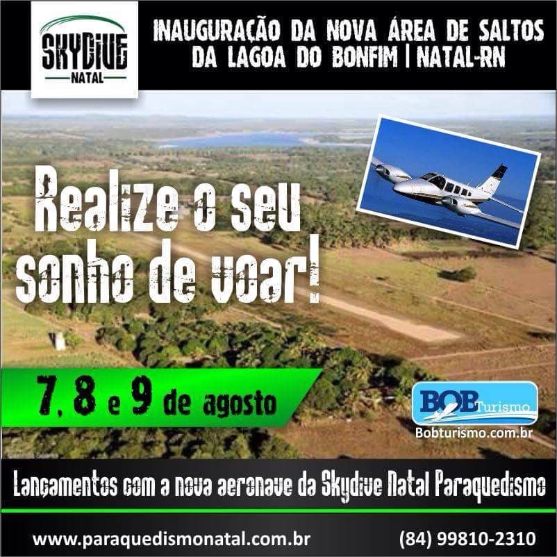 PARAQUEDISMO: Vem aí a inauguração da nova área de saltos da Lagoa do Bonfim