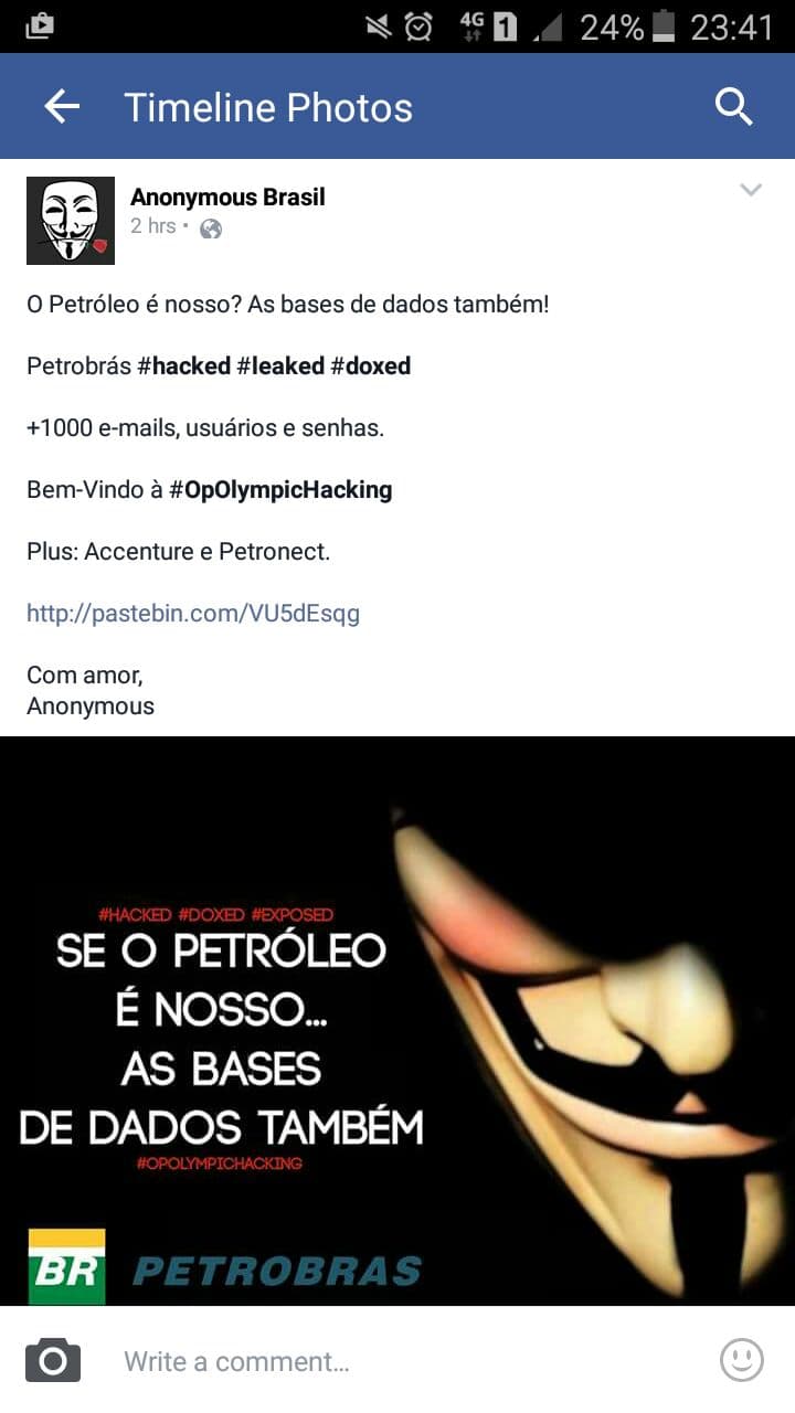 "O PETRÓLEO É NOSSO": Anonymous rouba mais de mil e-mails, usuários e senhas da Petrobras