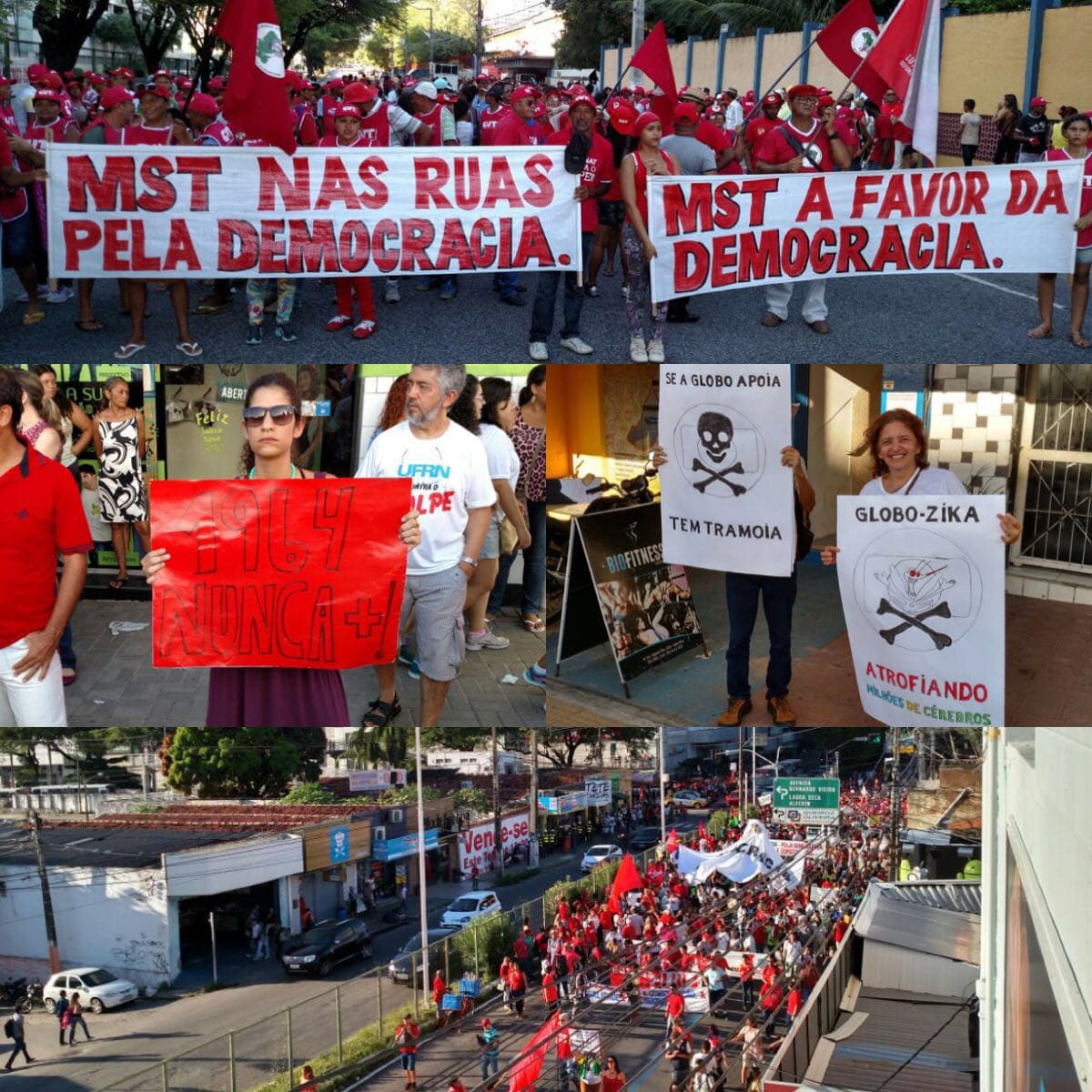 FOTOS E VÍDEOS: Manifestação nesta quinta em Natal em apoio ao governo Dilma tem presença de estudantes e grupo de advogados