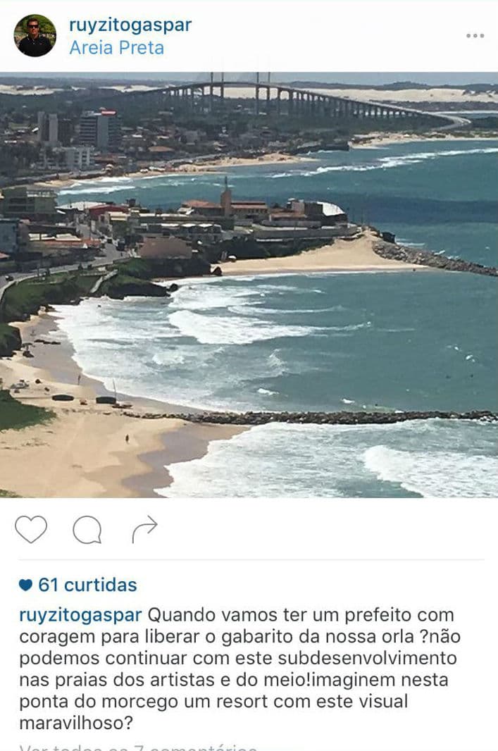 Secretário de turismo diz que falta em Natal prefeito com "coragem"