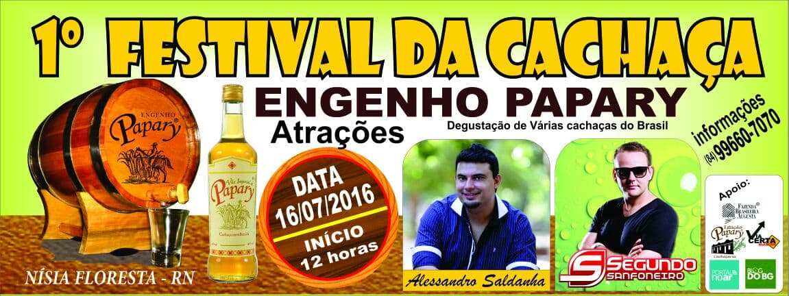 Engenho Papary, na Grande Natal, realiza 1ª Festival da Cachaça neste sábado