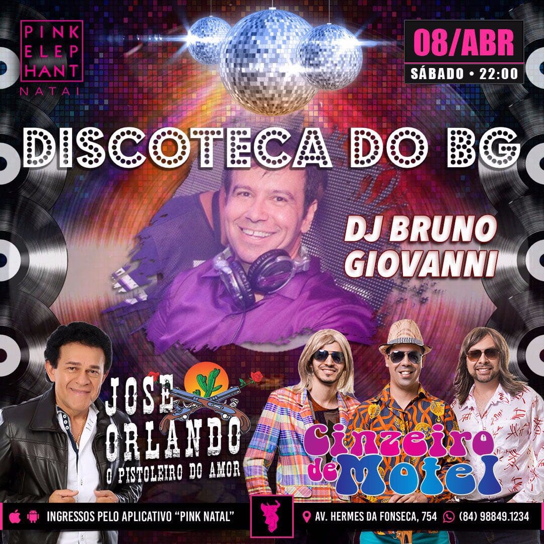 DJ Bruno Giovanni está de volta à Pink com a "Discoteca do BG", dia 08 de abril