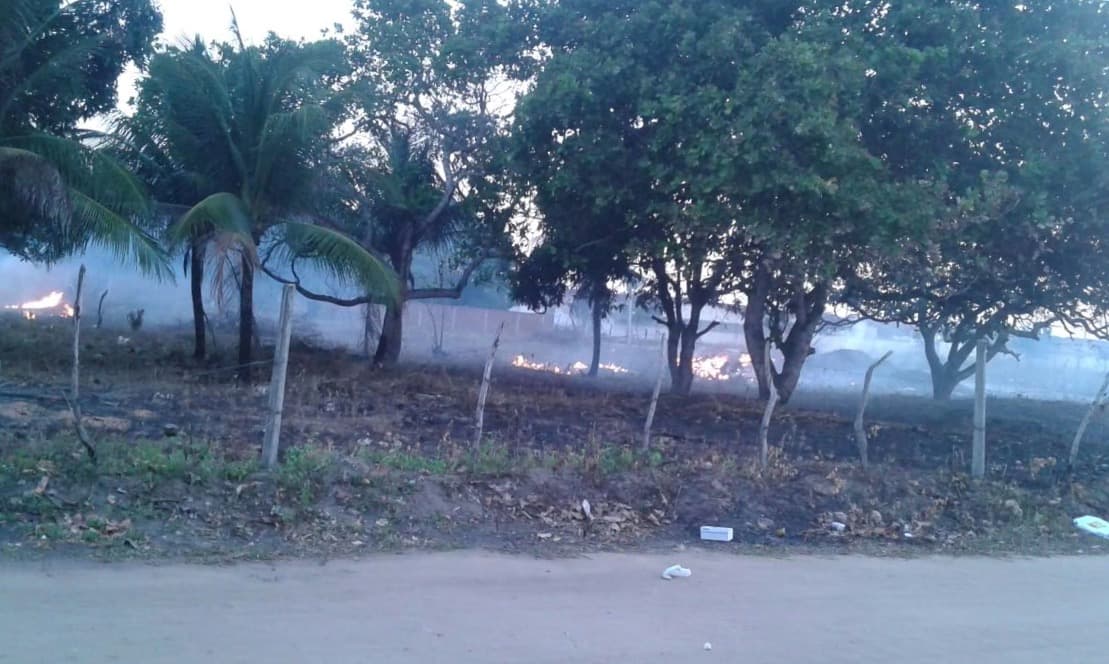 DENÚNCIA (FOTOS): Homem coloca fogo em vários pontos do bairro Nova Esperança em Parnamirim