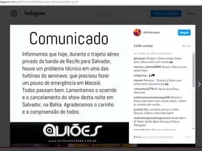 ‘Problema técnico' em avião cancela show do Aviões em camarote na BA