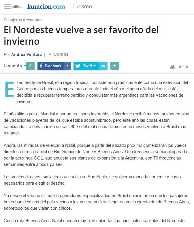 TURISMO: Natal é destaque num dos principais jornais da Argentina