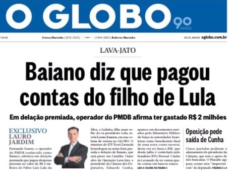 Lauro Jardim e O Globo pedem desculpas ao filho de LULA por informação errada que ele teria tido contas pagas por lobista