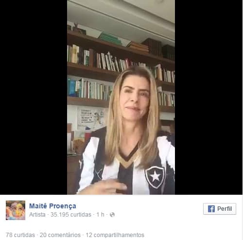 HOMENAGEM AO BOTAFOGO: Maitê Proença promete ficar nua após última rodada da Série B