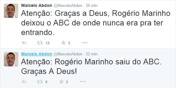 Em nota, ABC informa que não procede a informação da saída de Rogério Marinho