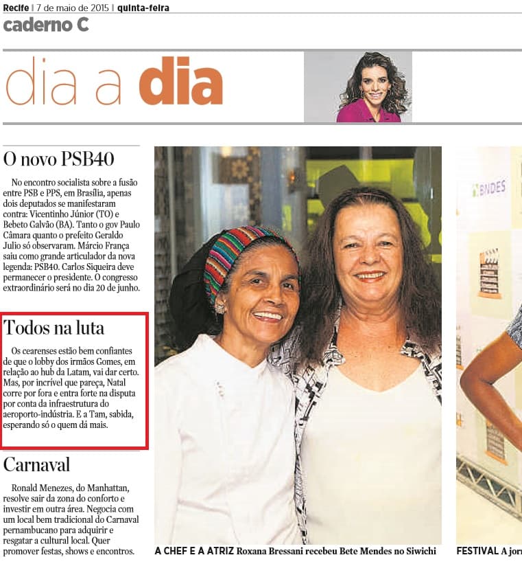 Colunista do Jornal do Comércio destaca que Natal é favorita para levar o HUB da TAM