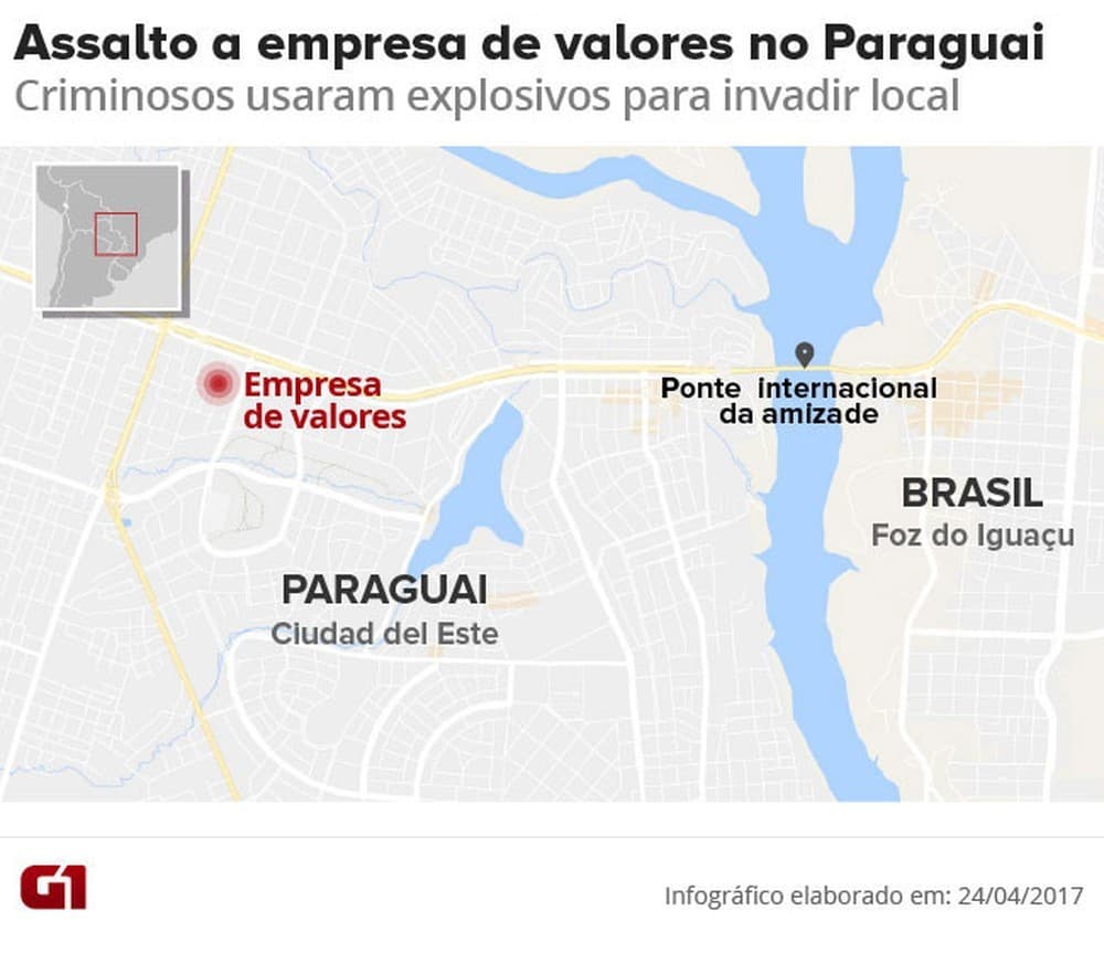 PF prende 8 suspeitos após mega-assalto a empresa no Paraguai