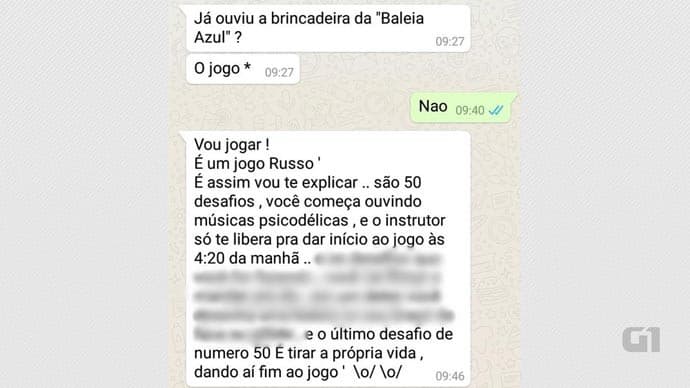 Suposto jogo da Baleia Azul no interior do RN liga sinal de alerta aos pais