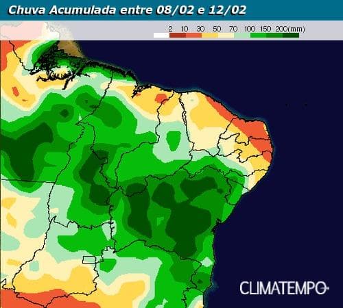 Previsão de muita chuva no interior do Nordeste nos próximos dias