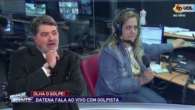 VÍDEO: Datena retorna ligação e xinga homem que queria dar golpe anunciando prêmio de R$ 60 mil e carro