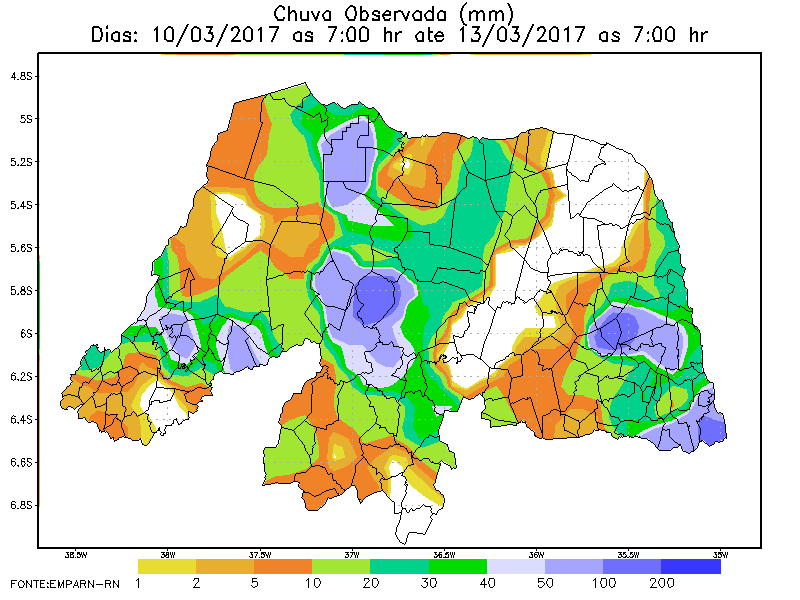Chuvas no RN em quase 90 municípios entre sexta e esta segunda; veja onde choveu mais