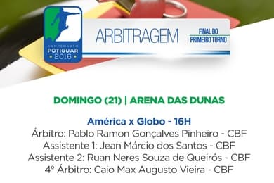 Definida arbitragem para final do 1º turno do Campeonato Potiguar 2016