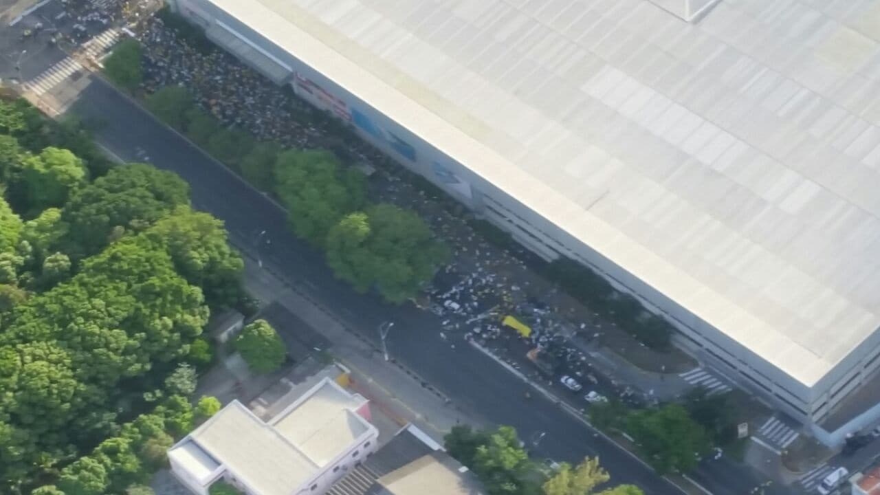 Veja IMAGEM aérea do protesto em Natal
