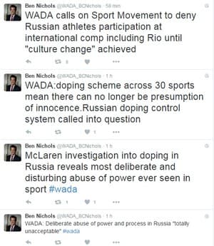 "BOMBA" VAI ALÉM DO ATLETISMO: Agência antidoping pede banimento da Rússia na Olimpíada