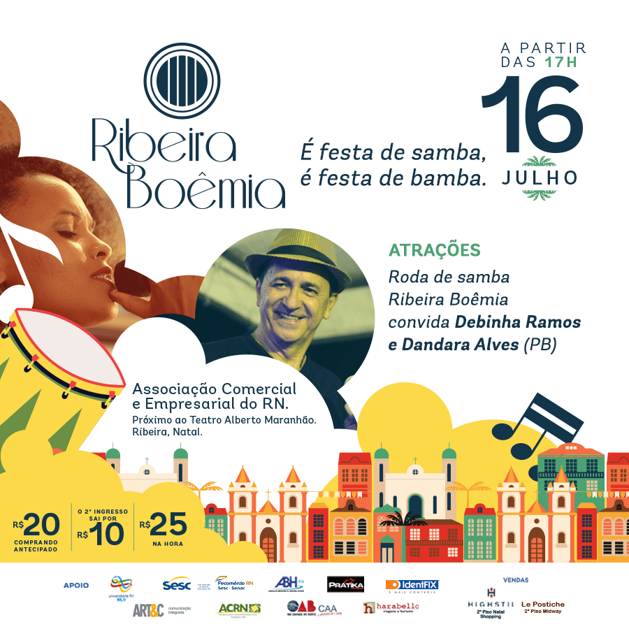 SAMBA EM 16 DE JULHO: Ribeira Boêmia convida Debinha Ramos e Dandara Alves (PB)