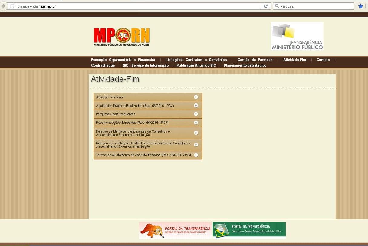 MPRN vai ampliar Portal da Transparência com dados da atividade-fim