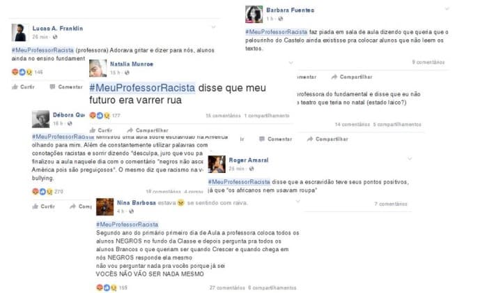 Pelas redes sociais, internautas relatam casos de professores racistas