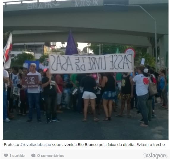 FOTOS: Revolta do Busão realiza manifesto no centro de Natal no fim da tarde desta quarta