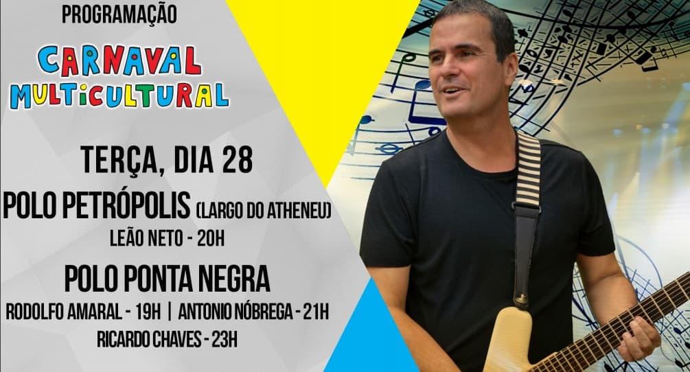 Com Ricardo Chaves em Ponta Negra, e atrações nos demais polos da cidade, confira programação desta terça do carnaval em Natal