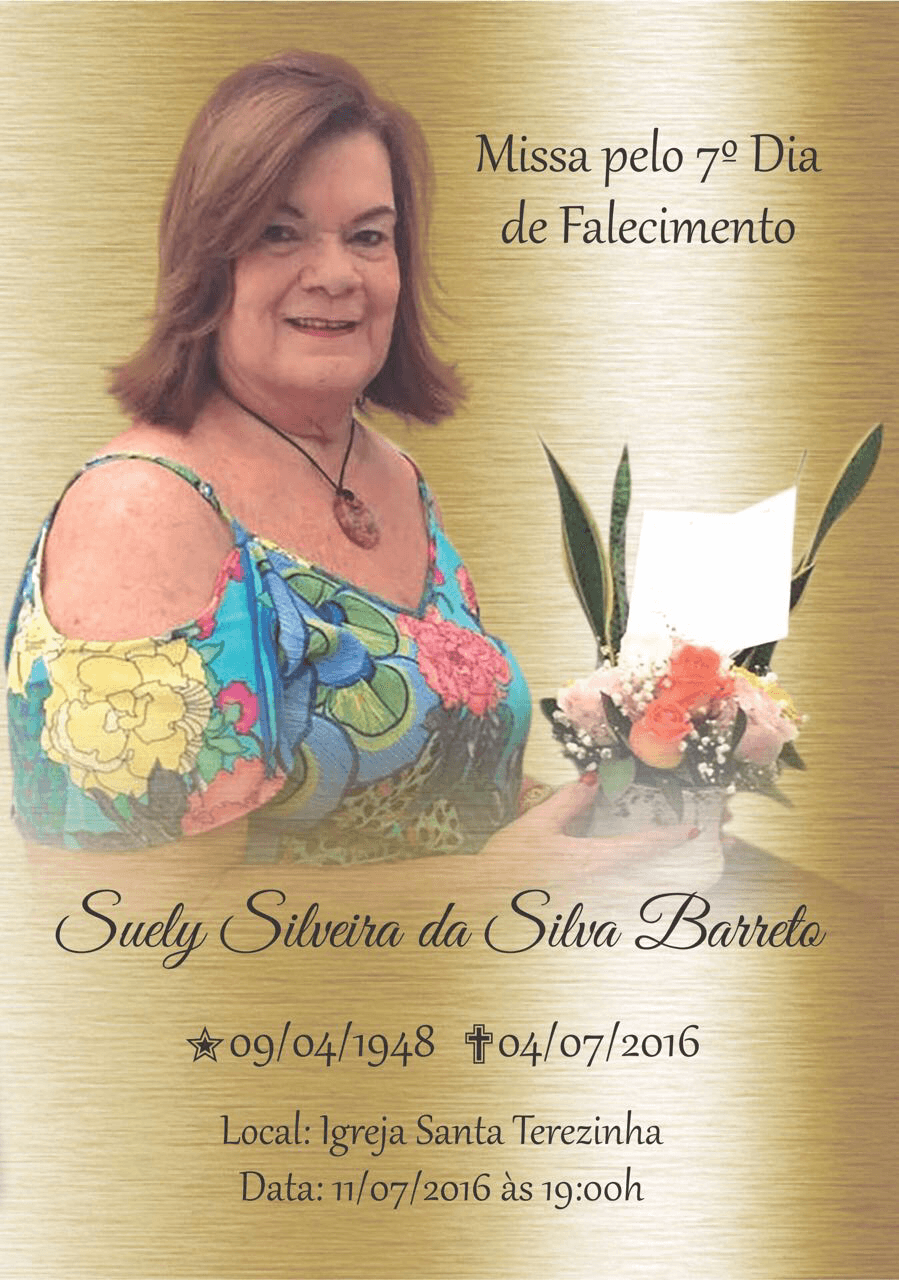 Missa pelo 7º Dia de Falecimento de Suely Silveira da Silva Barreto