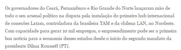 Governadores do nordeste disputam hub