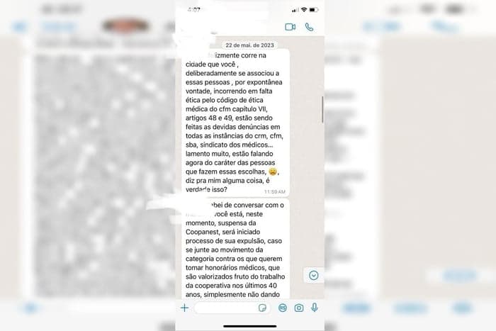 DF: Veja ameaças enviadas pela máfia da anestesia a médicos dissidentes
