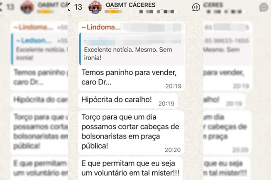 Após publicação em grupo de WhatsApp sobre "cortar cabeça de bolsonaristas em praça pública", advogado diz que errou e foi "infeliz"