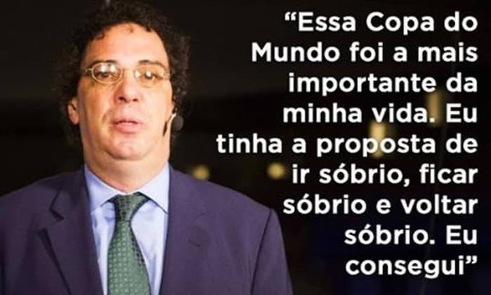 VÍCIO EM COCAÍNA: Internautas se emocionam com Casagrande sóbrio na Copa do Mundo