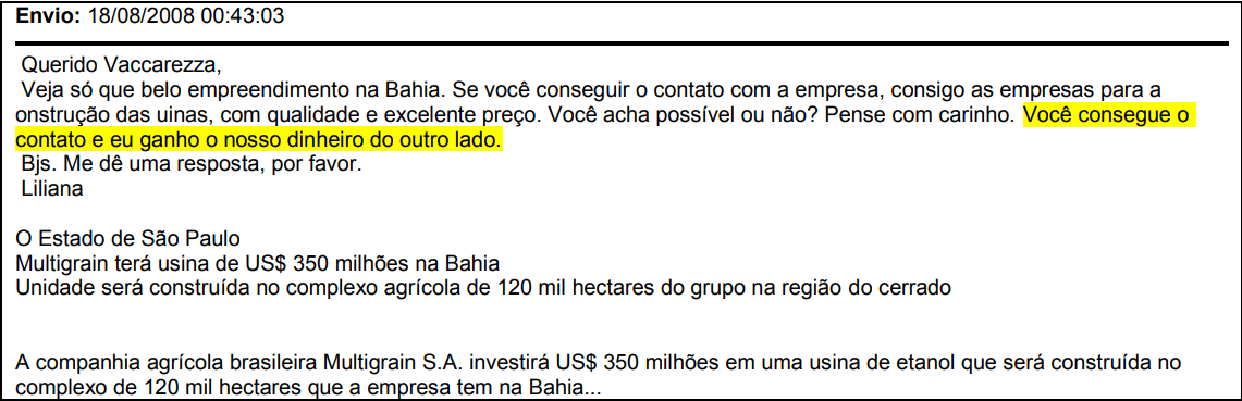 PROPINA: ‘Você consegue o contato e eu ganho o nosso dinheiro’