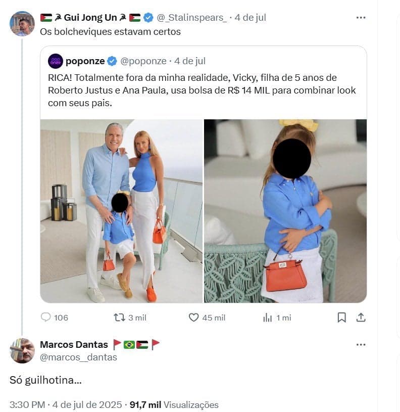 UFRJ desautoriza professor que pediu “guilhotina” para família Justus